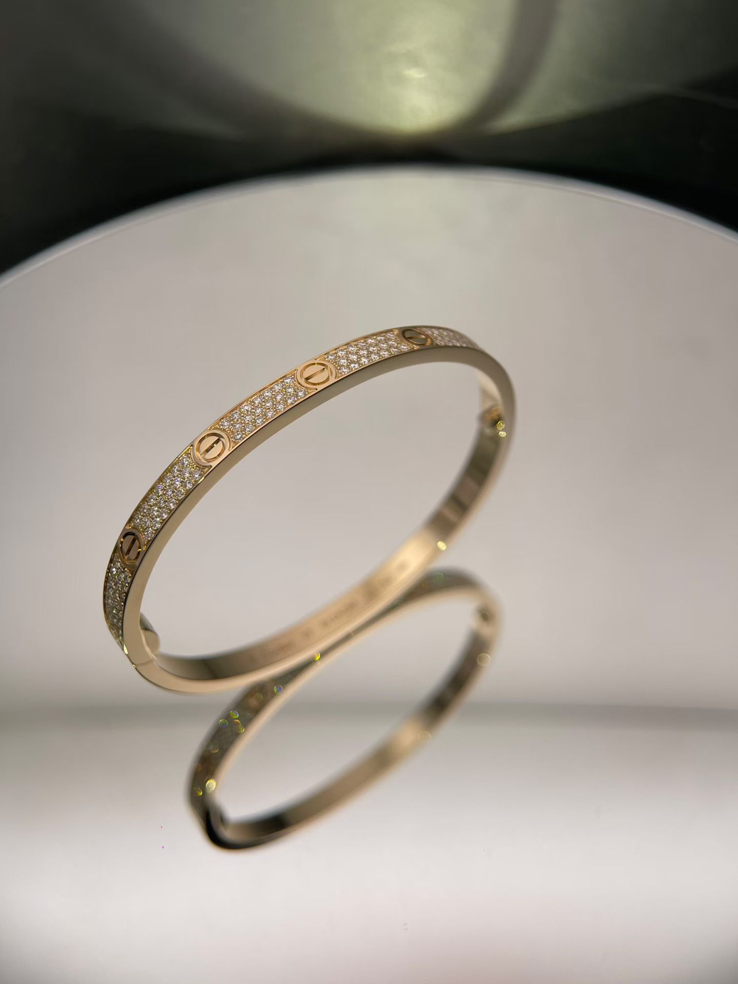 러브 미디움 팔찌 다이아몬드 파베세팅