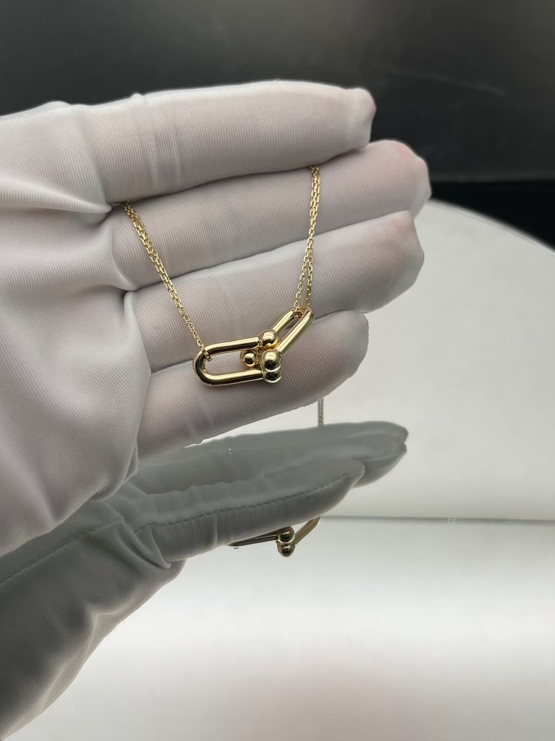 더블 링크 하드웨어 목걸이 미디움